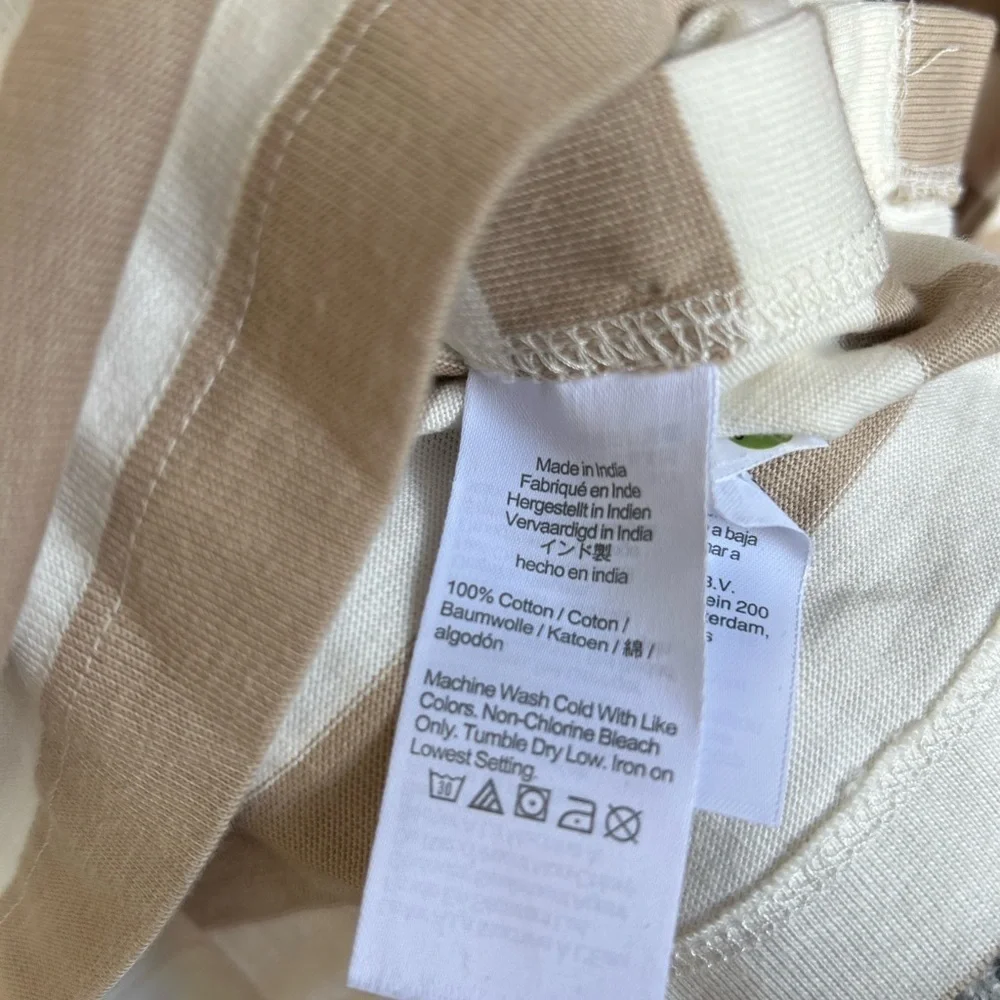New J Crew Striped gold button-side tee classic preppy casual sweater top XS